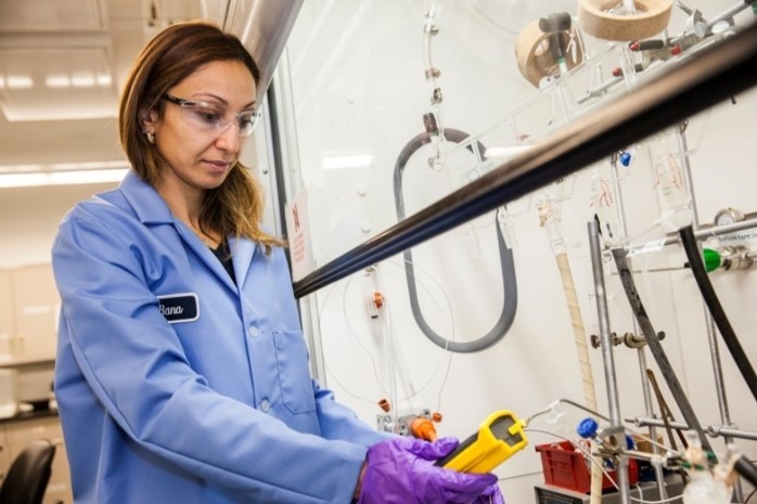 Researcher working in the lab.
